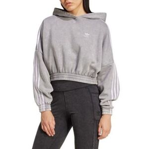 Adidas Gray Washed Cropped Hoodie